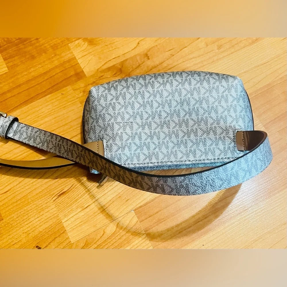 Michael Kors Silver and Tan Crossbody Bag